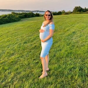 Pink blush blue Maternity dress